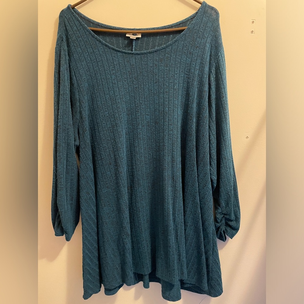 Avenue light weight sweater long sleeves 18/20 tunic green